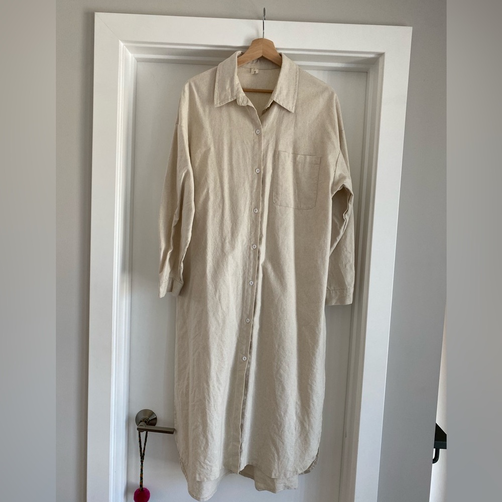 Linen Button Up Maxi Dress or Duster